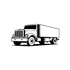 Box Truck Transportation: Delivery, Cargo, and Logistics.  A sleek vector graphic of a commercial truck, perfect for illustrating shipping, freight, and transportation concepts.