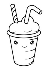 Cocktail in cartoon style. Illustration of cute funny character.