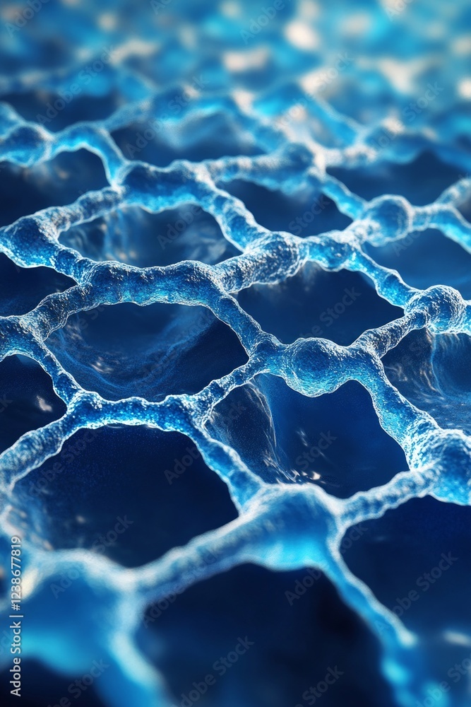 Aufkleber the close-up view showcases unique water patterns resembling a honeycomb structure, highlighting the