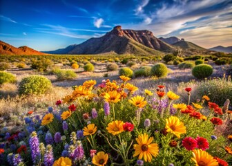 Fototapeta premium Desert Wildflower Gardening: Planting & Growing Guide - Stunning Stock Photo
