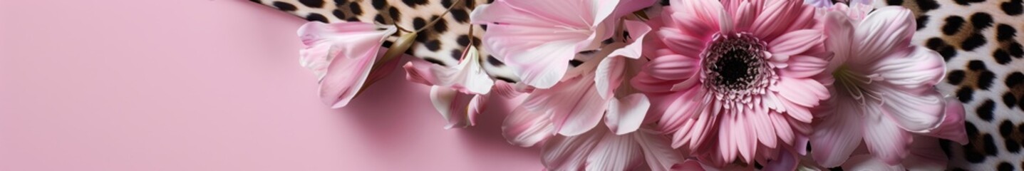leopard print pink with flowers.