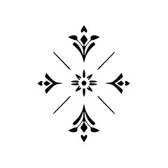 Obraz premium Geometric Black and White Pattern Design: Elegant Abstract Floral Ornament for Backgrounds and Textures