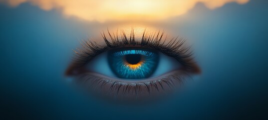 Fototapeta premium One eye watch. Dajjal evil satanic occult symbol. Generative AI technology.