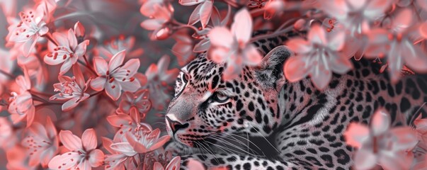 leopard print pink with flowers.