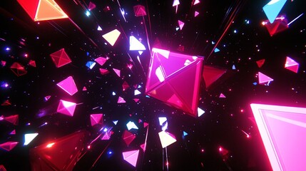 Dynamic abstract shapes digital space graphic design futuristic environment 3d viewpoint visual concept