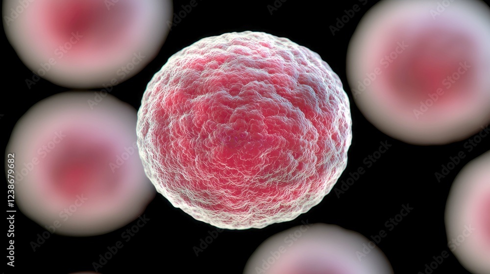Poster microscopic view of a cell: exploring the intricate details of cellular structures and biological pr