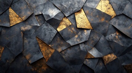 Abstract Gold Black Metal Texture Background. AI Generated