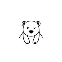 Adorable Polar Bear Cub Cartoon Illustration - Cute Arctic Animal Icon