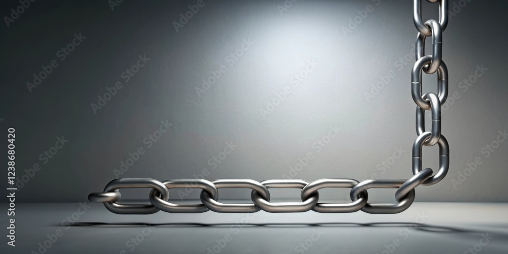 Aufkleber a strong metal chain links together, showing interconnection and unity