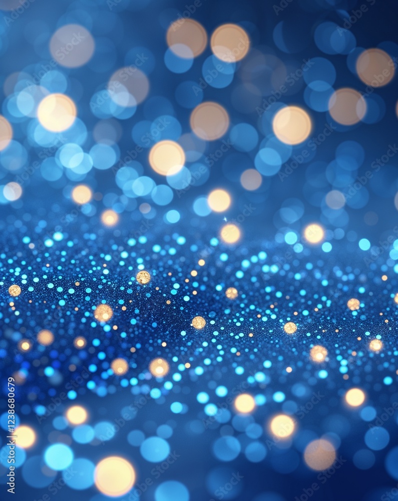 Aufkleber blue shimmering dots with a dreamy soft glow effect abstract bokeh glitter concept background