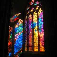 stained glass in the interior.