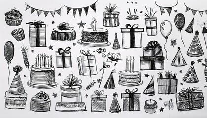 Obraz premium set of hand drawn illustrations of accessories