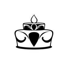 Elegant Candle Design: Black and White Minimalist Home Decor Illustration