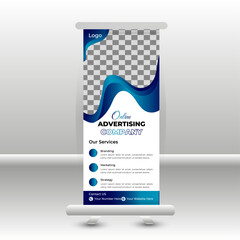Business agency Corporate roll up banner design or pull up banner template and stand design, advertisement, flyer design, display vector illustration.
