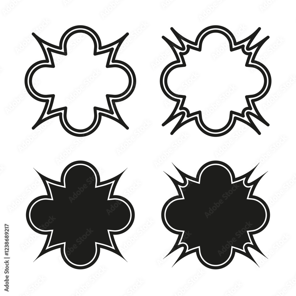 Aufkleber angular shapes collection. geometric frame design. black and white symbols. modern vector elements.