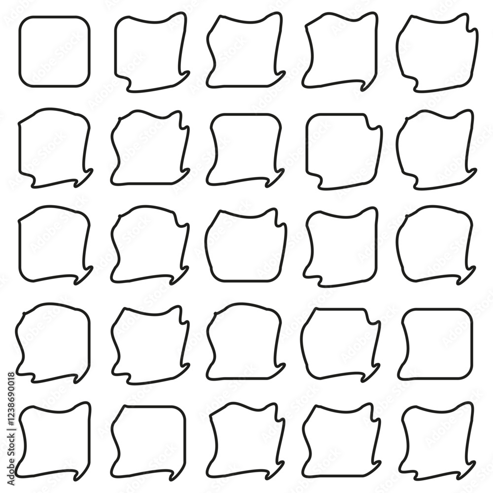 Poster abstract frame icon. irregular shape graphic. line art symbol. minimal outline vector.