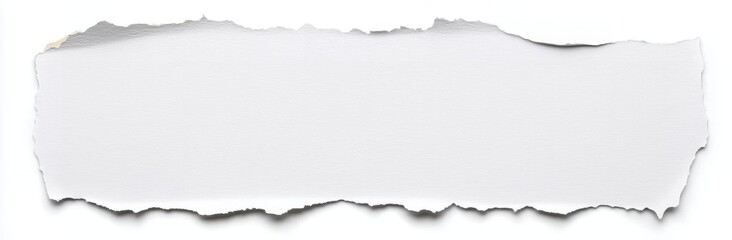 Close Up Of A Torn White Paper With Rough Texture And Irregular Edges