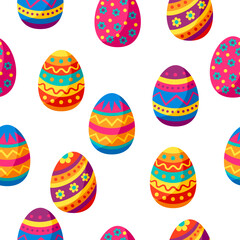 Pattern with cute Easter eggs.