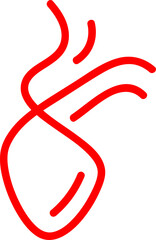 Heart logo, red line art
