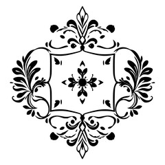 Elegant Black and White Floral Pattern: Vintage Symmetrical Design, Ornamental Flourish, Decorative Motifs, Swirls, and Curlicues for Wallpaper, Backgrounds, and Design Elements