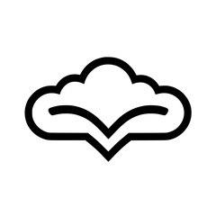 Cloud Icon: A Simple Vector Graphic Representing Weather, Nature, and the Sky