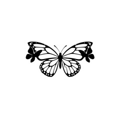 Elegant Black and White Butterfly: A Symbol of Transformation and Grace.  Perfect for nature lovers and design enthusiasts.  High-quality graphic art.