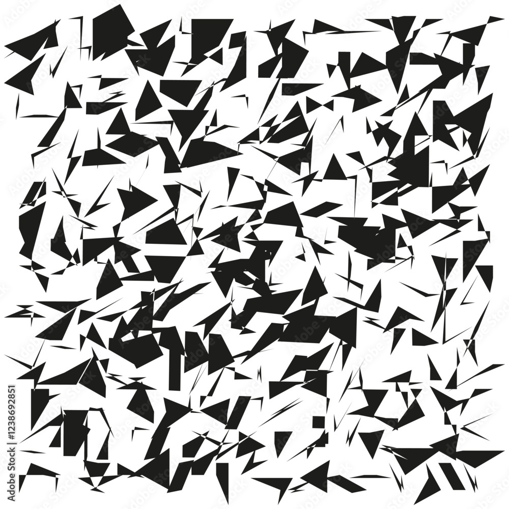 Aufkleber random triangle shapes. geometric abstract pattern. black and white vector. modern graphic compositi