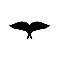 Whale Tail Silhouette: A Minimalist Ocean Icon. Perfect for marine wildlife designs, logos, and nature-themed projects.  Simple, elegant, and symbolic of the ocean's mysteries.