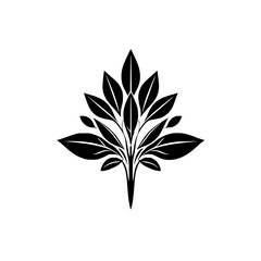 Elegant Black and White Floral Tree Design: Minimalist Botanical Illustration, Perfect for Logos and Nature-Inspired Decor