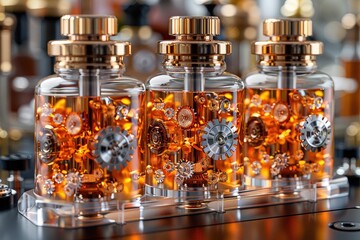 bottle of perfume with flowers