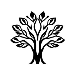 Elegant Black and White Tree Illustration: Nature-Inspired Botanical Design
