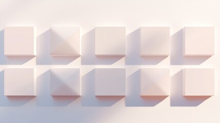 Obraz premium Panels neatly placed on a soft white background with a light shadow gradient for a floating effect.