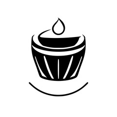 Abstract Drink Vessel: Minimalist Black and White Cup Icon Design. Perfect for beverage brands seeking a simple yet elegant logo or symbol.