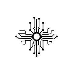 Abstract Technology Circuit Network Connection: Digital Electronic System Communication Innovation Design