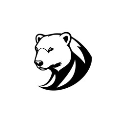 Polar Bear Head: Arctic Animal Vector Icon, Nature Wildlife Logo Graphic Design