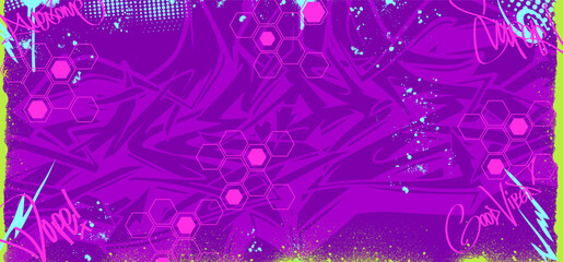 Gaming vector background illustrations. Graffiti gaming background with splatter, drips elements. © Themeaseven