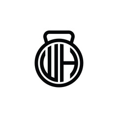 WH monogram logo design letter text name symbol monochrome logotype alphabet character simple logo