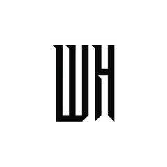 WH monogram logo design letter text name symbol monochrome logotype alphabet character simple logo