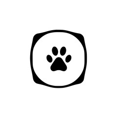 Paw Print: A Simple Black and White Animal Paw Print Icon Design
