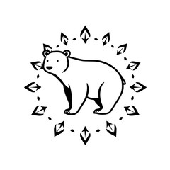 Polar Bear Mandala: Elegant Minimalist Wildlife Art Design