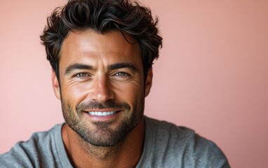 Obraz premium A man with a beard and a smile on his face