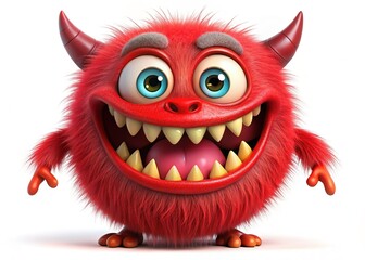 Obraz premium AI-generated Halloween monster, red and scary. Spooky digital art.