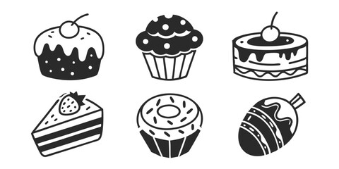 Hand-Drawn Bakery Shop Illustration Collection – Sweets, Pastries & Baking Goods