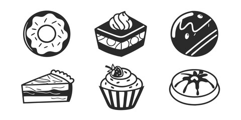 Hand-Drawn Bakery Shop Illustration Collection – Sweets, Pastries & Baking Goods