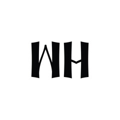 WH monogram logo design letter text name symbol monochrome logotype alphabet character simple logo