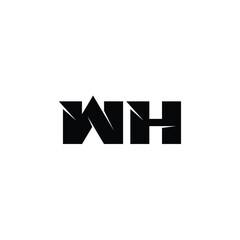 Obraz premium WH monogram logo design letter text name symbol monochrome logotype alphabet character simple logo
