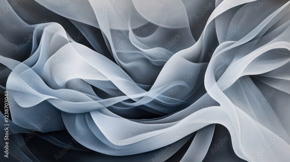 Aufkleber soft, flowing curved lines in monochromatic shades of gray, creating a subtle and elegant texture.