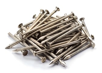 construction nails isolated on a white background