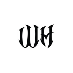 WH monogram logo design letter text name symbol monochrome logotype alphabet character simple logo