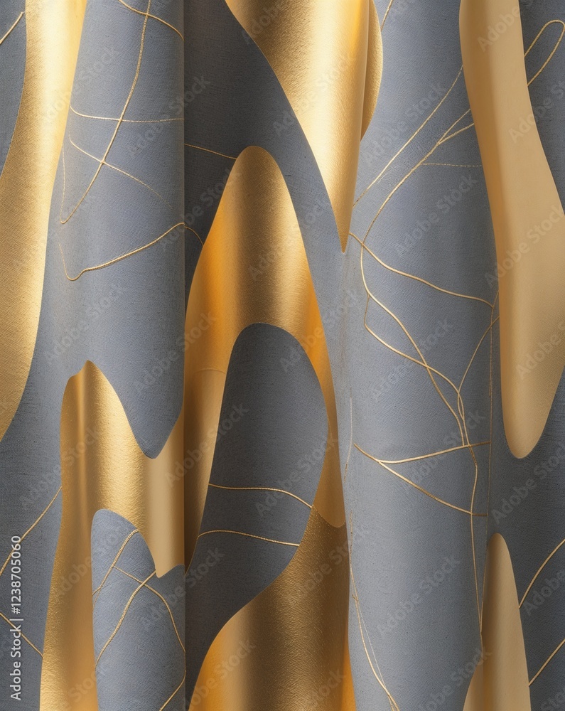 Aufkleber gold and gray elegant pinstripe patterns with subtle depth abstract background